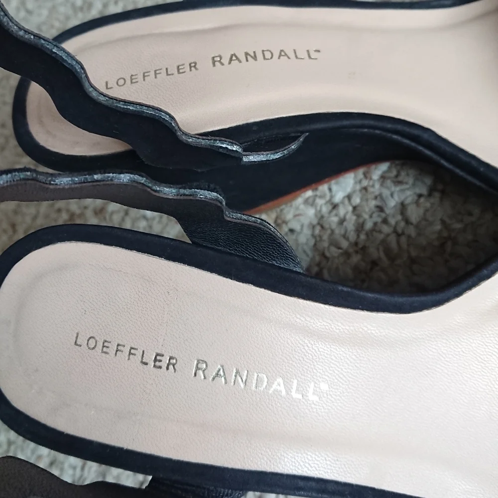 Loeffler Randall suede leather Piper Wedge in black size 7.5